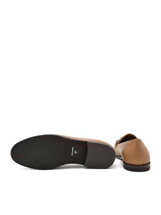 Δερμάτινα Γυναικεία Loafers σε Ταμπά Χρώμα