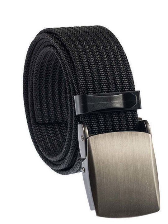 Breit Herren Gürtel Gürtel aus Gewebe Schwarz
