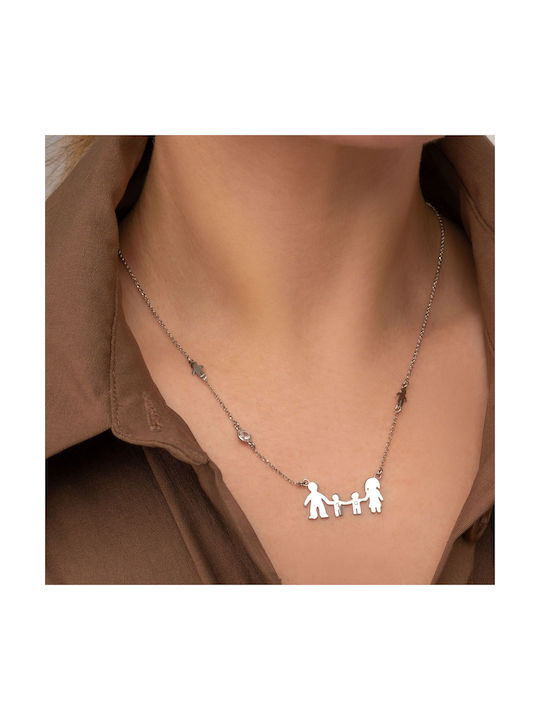 Excite-Fashion Necklace Family from Silver with Zircon