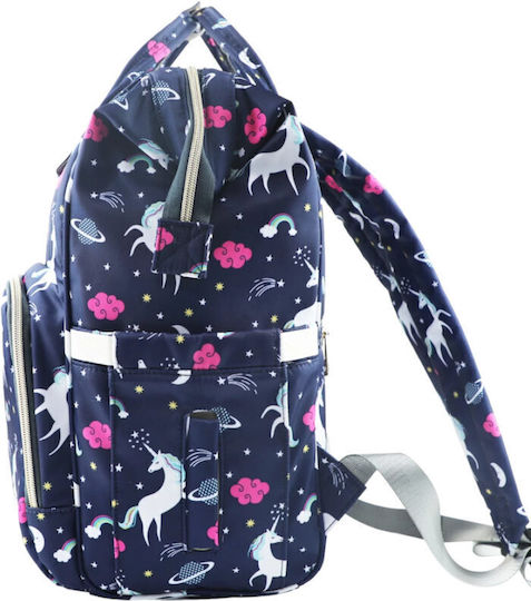 Queen Mother Backpack Diaper Bag Lequeen Blue 40x28x17cm