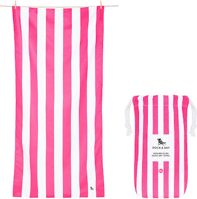 Dock & Bay Quickdry Cabana Beach Towel Pink 90x200cm. 5060668831137-1