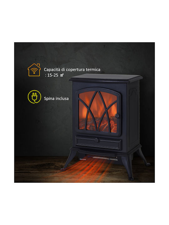 HomCom Под Електрическа печка 1000W 45x54см Черен
