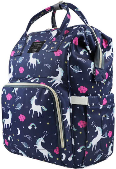 Queen Mother Backpack Diaper Bag Lequeen Blue 40x28x17cm