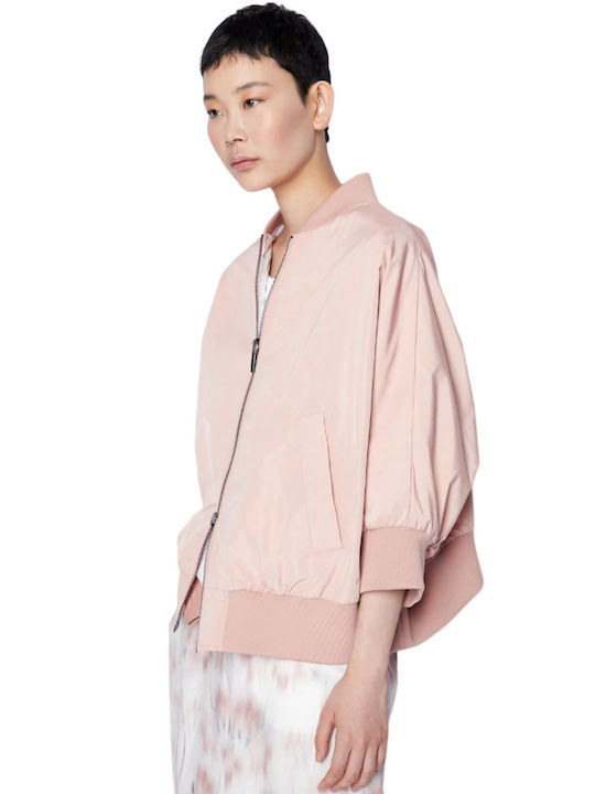 Armani Exchange Women's Short Bomber Jacket for Winter Pink