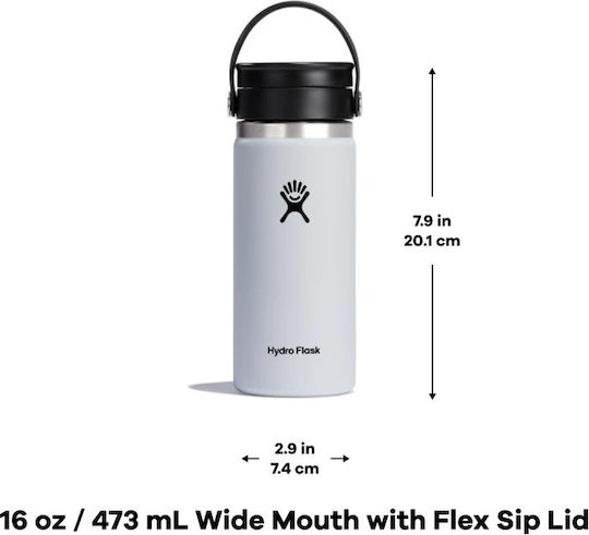 Hydro Flask Wide Mouth Ποτήρι Θερμός Ανοξείδωτο BPA Free 470ml Cascade