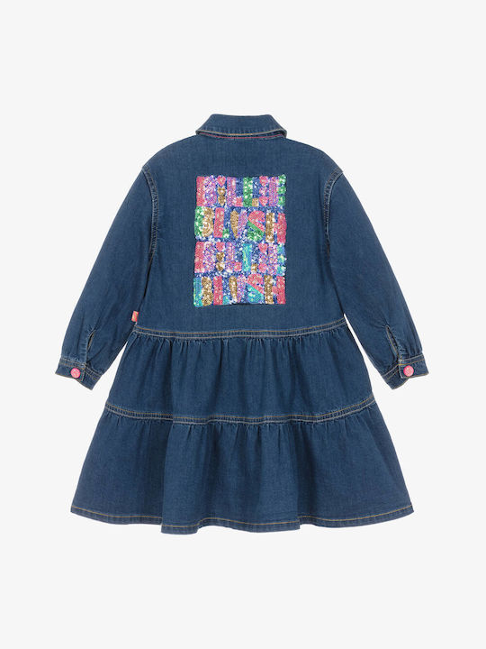 Billieblush Kids Dress Denim Long Sleeve Jean