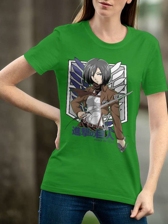 Small T-shirt Attack on Titan Green Cotton