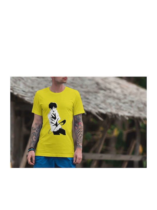 Illustration T-shirt Yellow Cotton