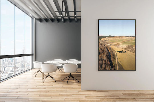 Airplane Shadow Over Landscape Painting 115x170