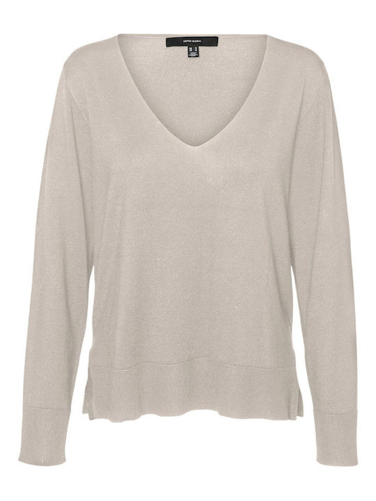 Silje Women's Long Sleeve Sweater with V-Neck Moonbeam