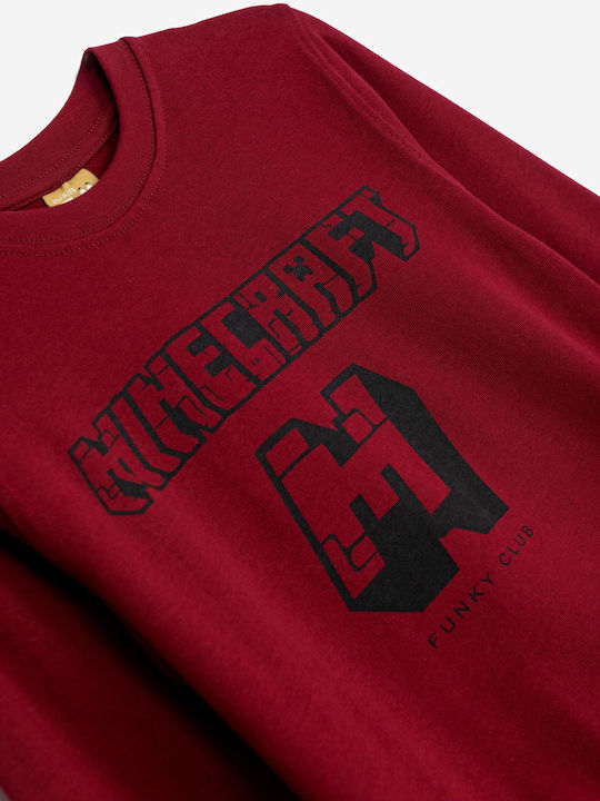 Kinderhemd Langarm Burgundisch