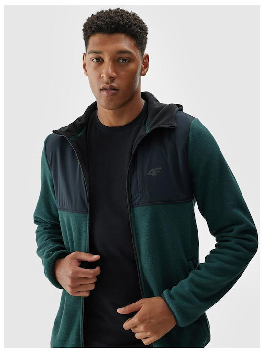 Men's Fleece Jacket Hooded Green