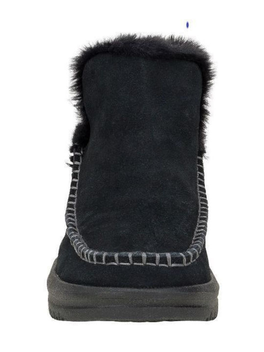 Wildleder Damen Chelsea Stiefeletten Schwarz