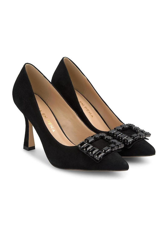 Alma en Pena Suede Black Heels