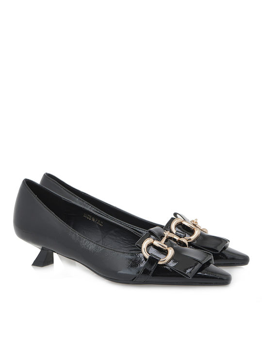 Exe Synthetic Leather Black Low Heels