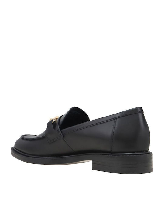 Lords Δερμάτινα Γυναικεία Loafers σε Μαύρο Χρώμα
