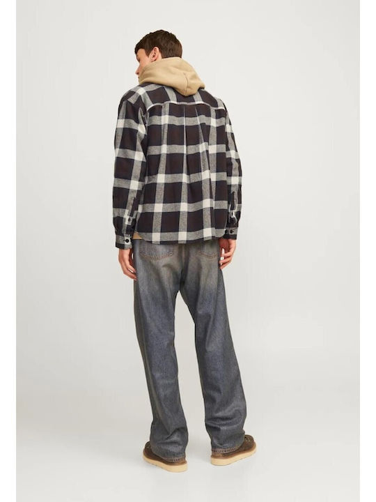 Jack & Jones Cămașă Bărbătească Supraîmbrăcăminte Cu mânecă lungă Flanel Verificat Mountain Spring