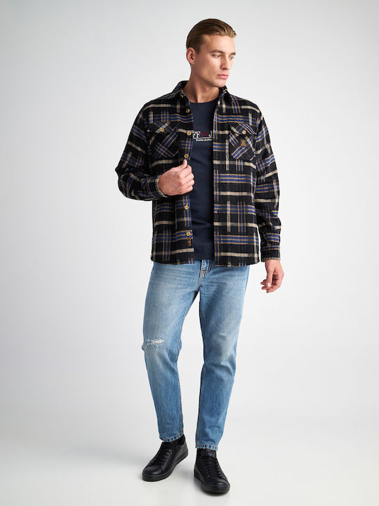 Staff Men's Shirt Overshirt Long Sleeve Checked Plaid