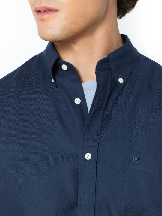 Long-sleeved Cotton Shirt Navy