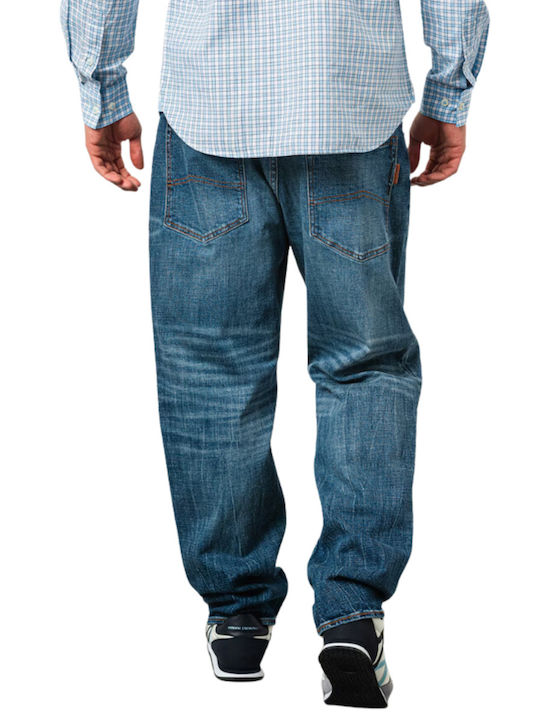 Men's Jeans Pants with Loose Tapered Fit Blue