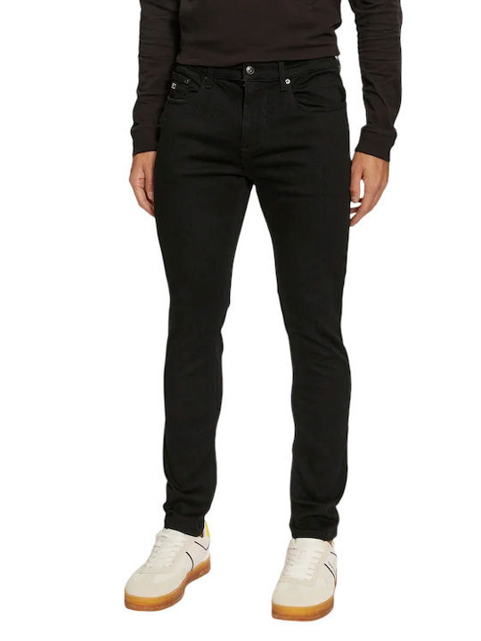 Austin Men's Elastic Jeans Pants with Slim Tapered Fit Black