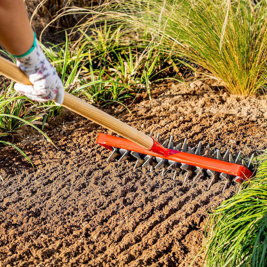 Kadax Hand Cultivator Soil Loosener Garden Aerator 145cm Rotating