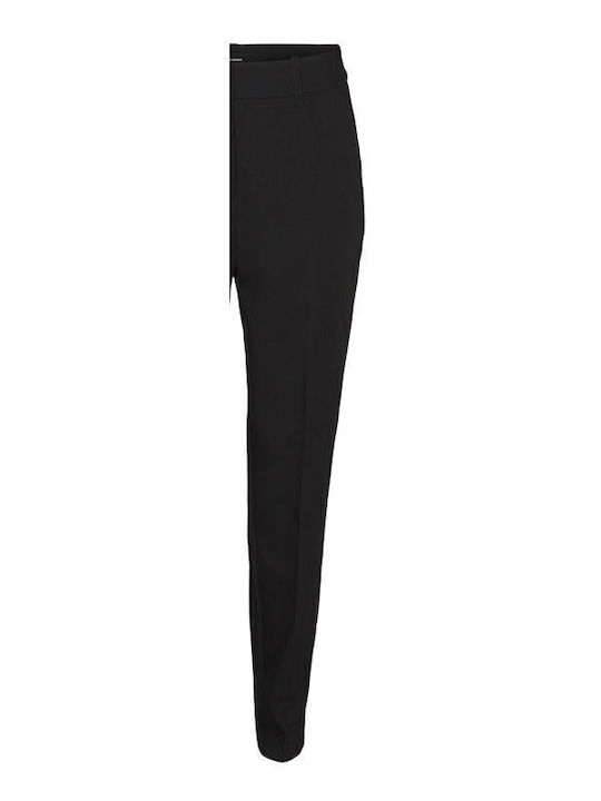 Damen Stoff Hose in Tapered Schnitt Black