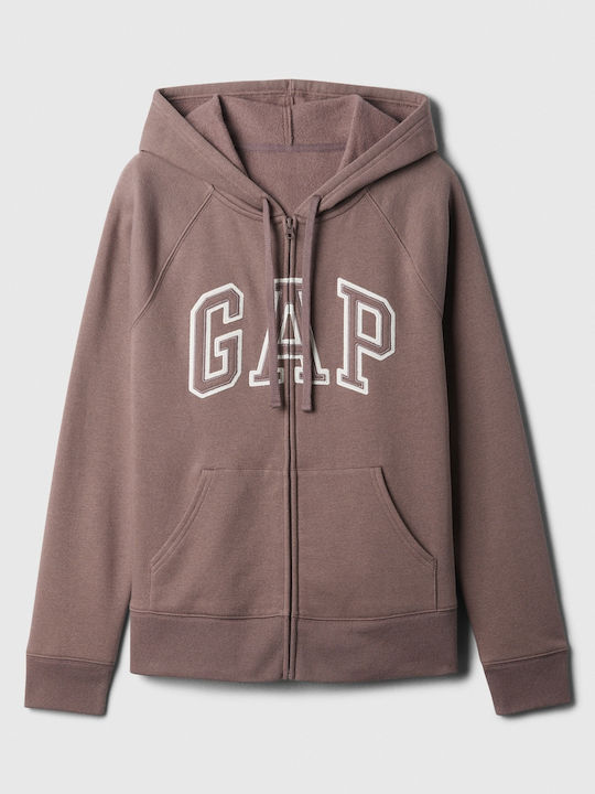 GAP Women's Long Hooded Cardigan Brown