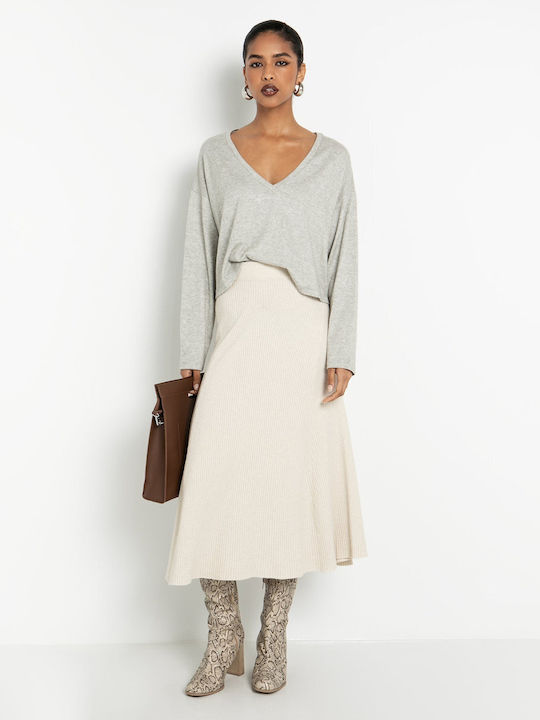 Toi&Moi Midi Skirt in Beige color