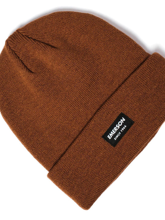 Beanie Unisex Beanie mit Rippstrick in Braun Farbe