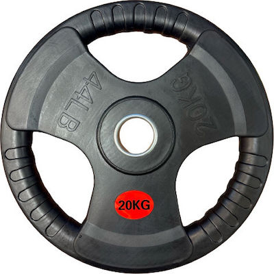 Liga Sport Scheibenset Olympischen Typs Gummierte 1 x 20kg Φ50mm mit Griffen