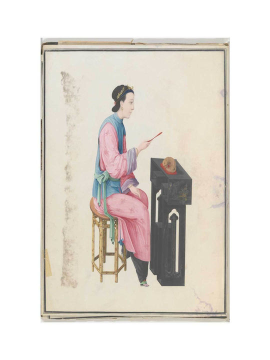 Aquarellgemälde Musiker spielt Mu Yu Chinesisch 100x150