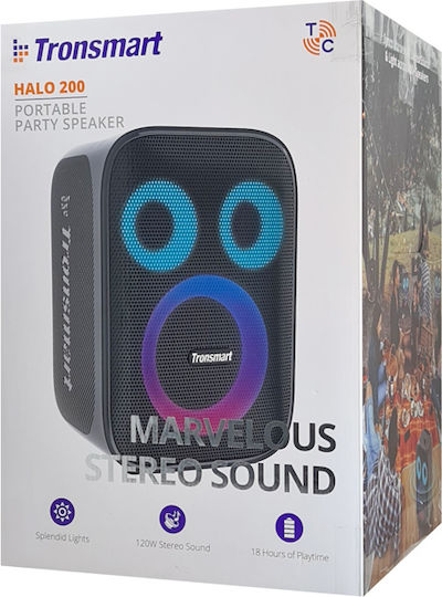 Tronsmart Ηχείο Karaoke με Ασύρματα Μικρόφωνα και Εφέ Φωτισμού Halo 200 Μαύρο