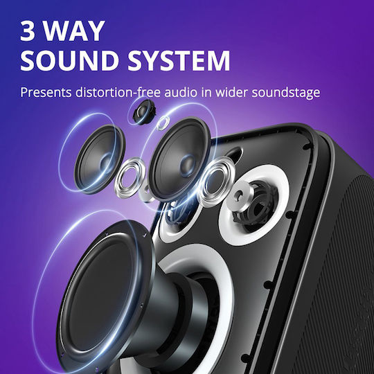 Tronsmart Ηχείο Karaoke με Ασύρματα Μικρόφωνα και Εφέ Φωτισμού Halo 200 Μαύρο
