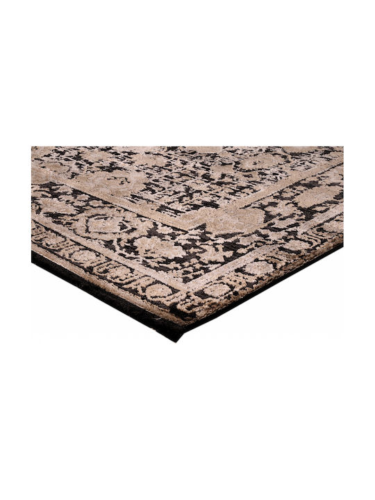 Tzikas Carpets Karma 00153-970 Χειροποίητο Χαλί Ορθογώνιο με Κρόσια Μαύρο-χρυσό