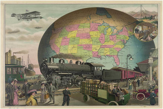 Πίνακας Twentieth Century Transportation E.s Yates Des Chi 65x40