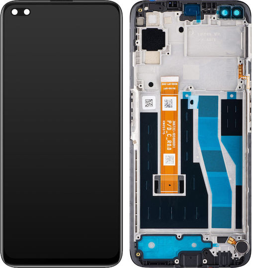 Screen Service Pack with Touch Mechanism and Frame for Realme 6 Pro (Black)