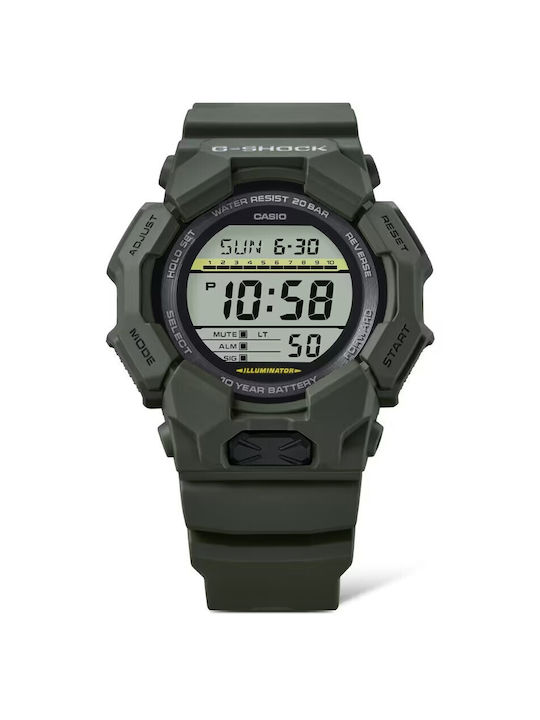 Casio Digital Watch Battery with Green Rubber Strap