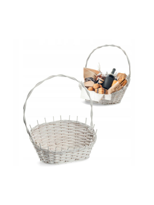 Kadax White Small Wicker Gift Basket