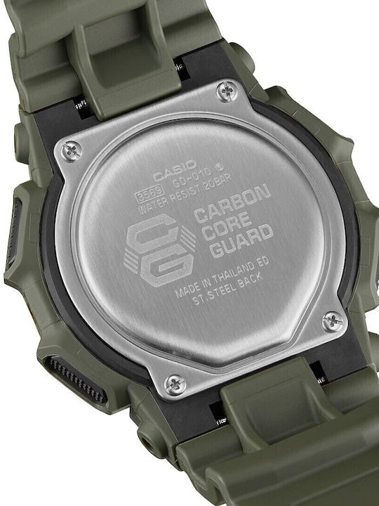 Casio G-shock Digital Herrenuhr Chronograph Batterie mit Grün Kautschukarmband