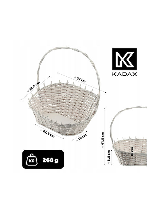Kadax White Small Wicker Gift Basket