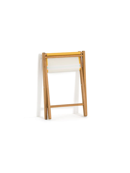 Дървена Градинска Табуретка Жълта 40x42x46см