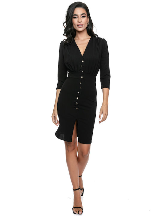 RichgirlBoudoir Midi Shirt Dress Dress Black