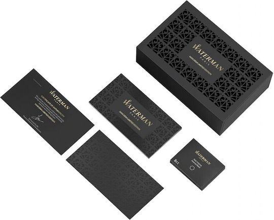 Waterman Edition Stilou Medium Roșu Din Alamă Cu Cerneală Albastră