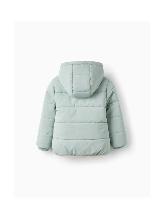 Zippy Kids Casual Jacket Long with Hood Light Green