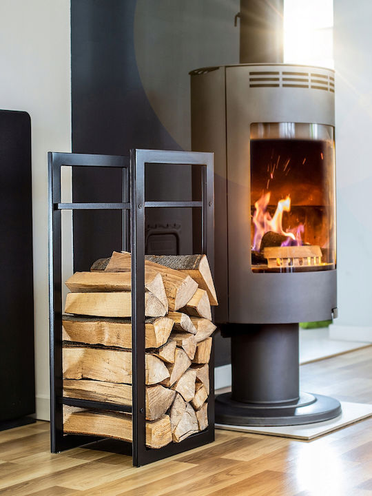 Kadax Firewood Log Rack 90cm Metal Basket Fireplace