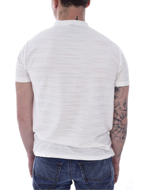 Just Emporio Men's Short Sleeve T-shirt with V-Neck White