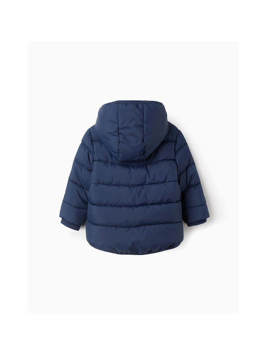 Zippy Kids Quilted Jacket with Lining & Hood Navy Blue