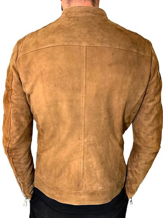 Lederjacke Winter Jacke Biker Brown