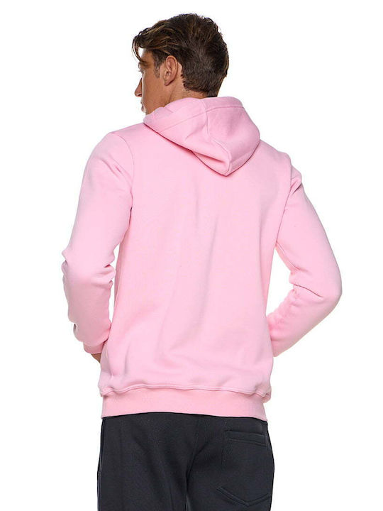 Bodymove Men's Sweatshirt Jacket with Hood Pink